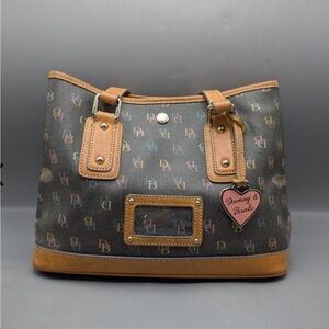 Dooney & Bourke Gray and Brown Logo Tote